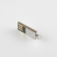 Мини Флешка USB Flash drive mini Серебристого цвета под гравировку