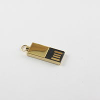 Мини Флешка USB Flash drive mini Золотистого цвета оптом 