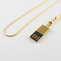 Мини Флешка USB Flash drive mini Золотистого цвета под гравировку