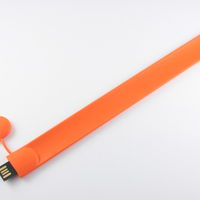 Купить Флешку Силиконовый Браслет Slap Оранжевого цвета SL102 
