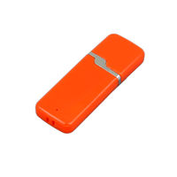Флешка Пластиковая Зигзаг PL253 Оранжевого цвета с гравировкой