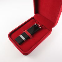 Флешка Пластиковая USB Flash drive PL101 Черного цвета в бархатной коробке