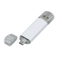OTG Флешка USB Micro USB MT129 Белого цвета под нанесение 