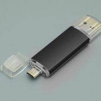 OTG Флешка USB Micro USB MT129 Черного цвета под нанесение