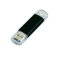 OTG Флешка USB Micro USB MT129 Черного цвета под гравировку 