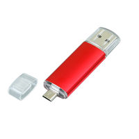 OTG Флешка USB Micro USB MT129 Красного цвета под гравировку 