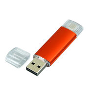 OTG Флешка USB Micro USB MT129 Оранжевого цвета под гравировку 
