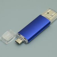 OTG Флешка USB Micro USB MT129 Синего цвета под нанесение 