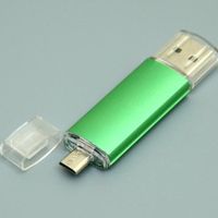 OTG Флешка USB Micro USB MT129 Зеленого цвета под нанесение 