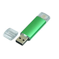 OTG Флешка USB Micro USB MT129 Зеленого цвета под гравировку 