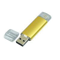 OTG Флешка USB Micro USB MT129 Желтого цвета под гравировку 