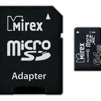 MicroSDXC MIREX UHS-I 64 Гб с SD-адаптером оптом