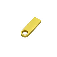 Мини Флешка USB Компакт Золотистого цвета под гравировку