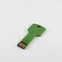 Флешка Ключ Металлический Зеленого цвета под гравировку