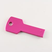 Флешка Ключ Металлический Розового цвета под гравировку