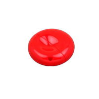 Флешка Пластиковая Круглая PL164 Красного цвета с гравировкой 