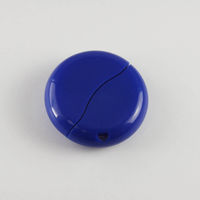 Флешка Пластиковая Круглая PL164 Синего цвета оптом 