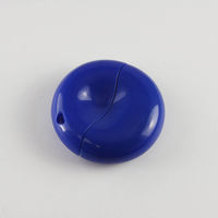 Флешка Пластиковая Круглая PL164 Синего цвета под нанесение 