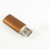 Флешка Металлическая USB Промо MT283 Коричневого цвета с гравировкой 