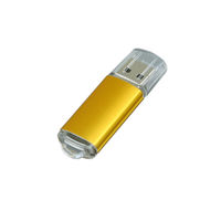 Флешка Металлическая USB Промо MT283 Золотого цвета с гравировкой