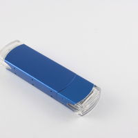 Флешка Металлическая Классик MT125 Синего цвета под гравировку и печать