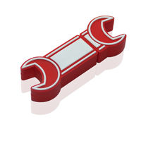 Флешка в виде Гаечного Ключа из ПВХ красного цвета