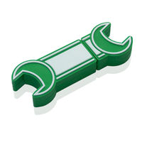 Флешка Гаечный Ключ из ПВХ зеленого цвета