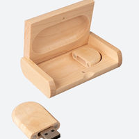 Деревянная флешка и коробка с гравировкой в подарок PWD700 индивидуальная, именная, поздравительная гравировка под заказ