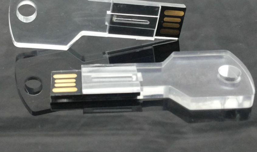 USB Флешка Ключ Прозрачный GL349K  под нанесение 