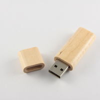 Флешка Деревянная USB Flash drive бежевая