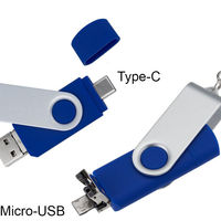 Флешка Trio Twist USB, Type-C и Micro USB универсальный накопитель