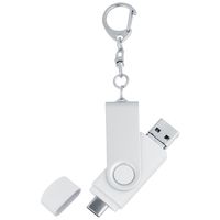 Флешка Trio Twist USB, Type-C и Micro USB белого цвета