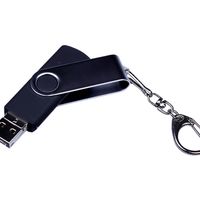 Флешка Trio Twist USB, Type-C и Micro USB черного цвета
