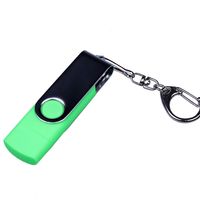 Флешка Trio Twist USB, Type-C и Micro USB зеленого цвета