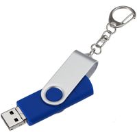 Флешка Trio Twist USB, Type-C и Micro USB синего цвета