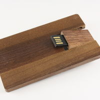 Деревянная флешка визитная карточка коричневого цвета под нанесение