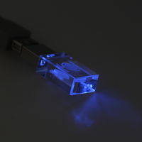 Флешка Кристалл с матовым колпачком с LED подсветкой