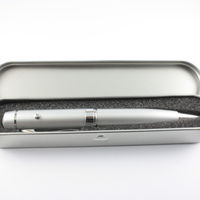 Флешка Ручка с Лазерной Указкой серебристого цвета в металлическом боксе