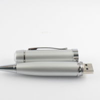 USB Флешка Ручка Указка серебристого цвета