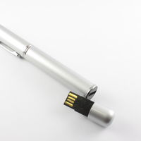 USB Флешка Ручка Подарочная серебристого цвета