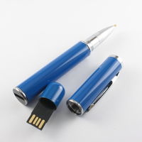 Флешка Ручка Подарочная синего цвета