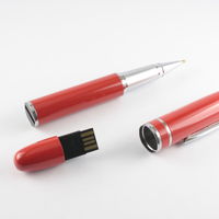 Флешка Ручка USB Flash drive красного цвета под логотип