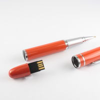 Флешка Ручка USB Flash drive оранжевого цвета оптом
