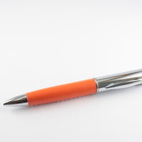 Купить Флешку Ручку с Кожаной вставкой оранжевого цвета