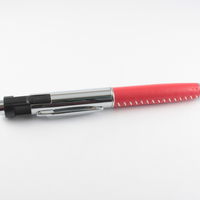 Флешка Ручка с Кожаной вставкой красного цвета оптом 