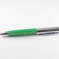 Купить Флешку Ручку с Кожаной вставкой зеленого цвета