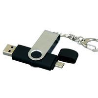 OTG Флешка USB OTG Flash drive Черного цвета под нанесение
