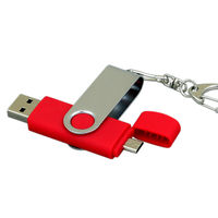 OTG Флешка USB OTG Flash drive Красного цвета под гравировку 