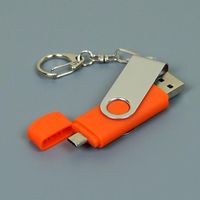 OTG Флешка USB OTG Flash drive Оранжевого цвета под нанесение