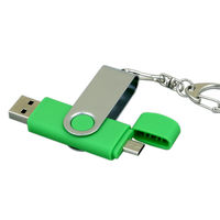 OTG Флешка USB OTG Flash drive Зеленого цвета под гравировку